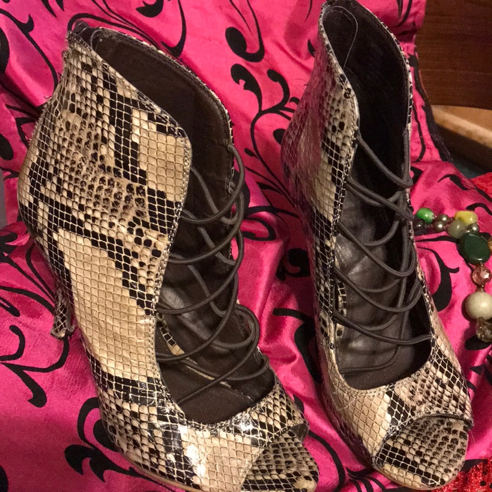 MIA snake skin heels